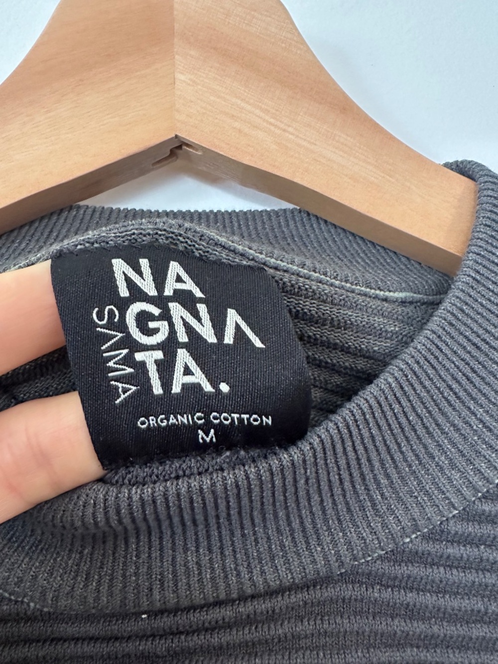NAGNATA -Sonny Crew Rib-Knit Sweater /Sweatshirt in Organic Cotton - Size Medium - Picture 2 of 10